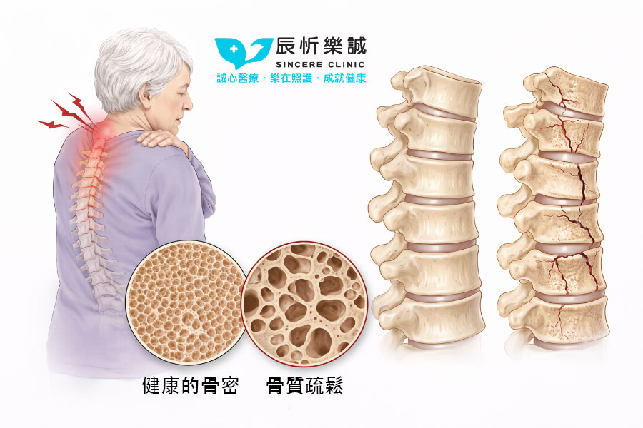正常骨骼與骨質疏鬆骨骼顯微結構對比